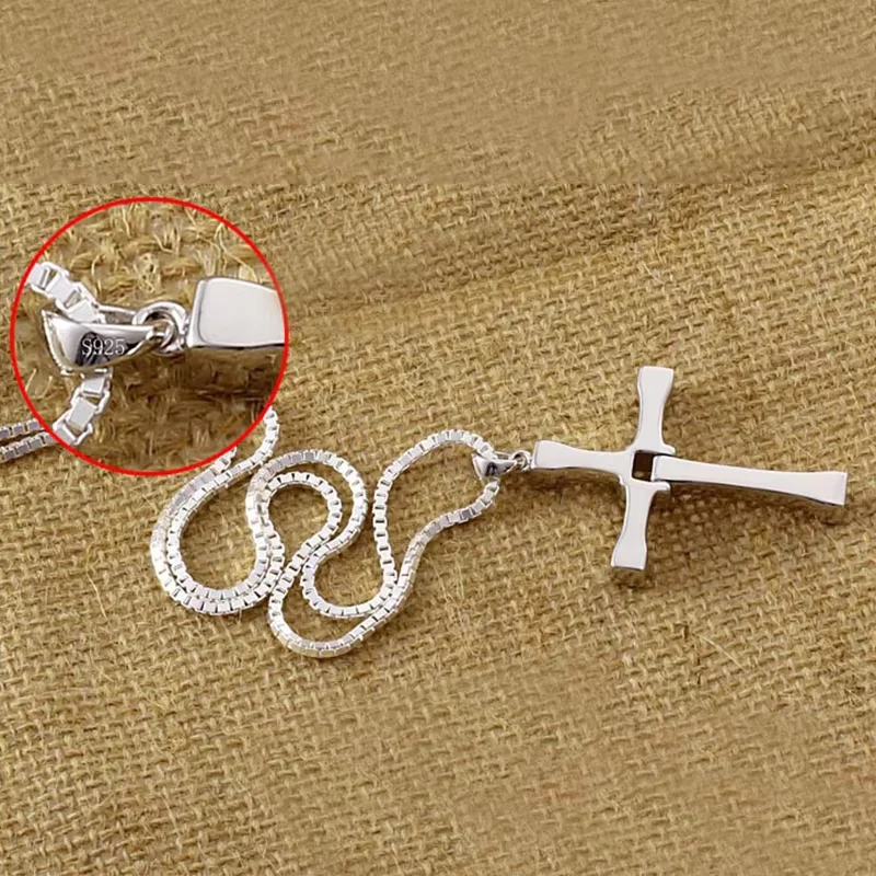 FAST and FURIOUS Dominic Toretto\'s Cross S925 Sterling Silver Pendant Necklace Big Size High Quality
