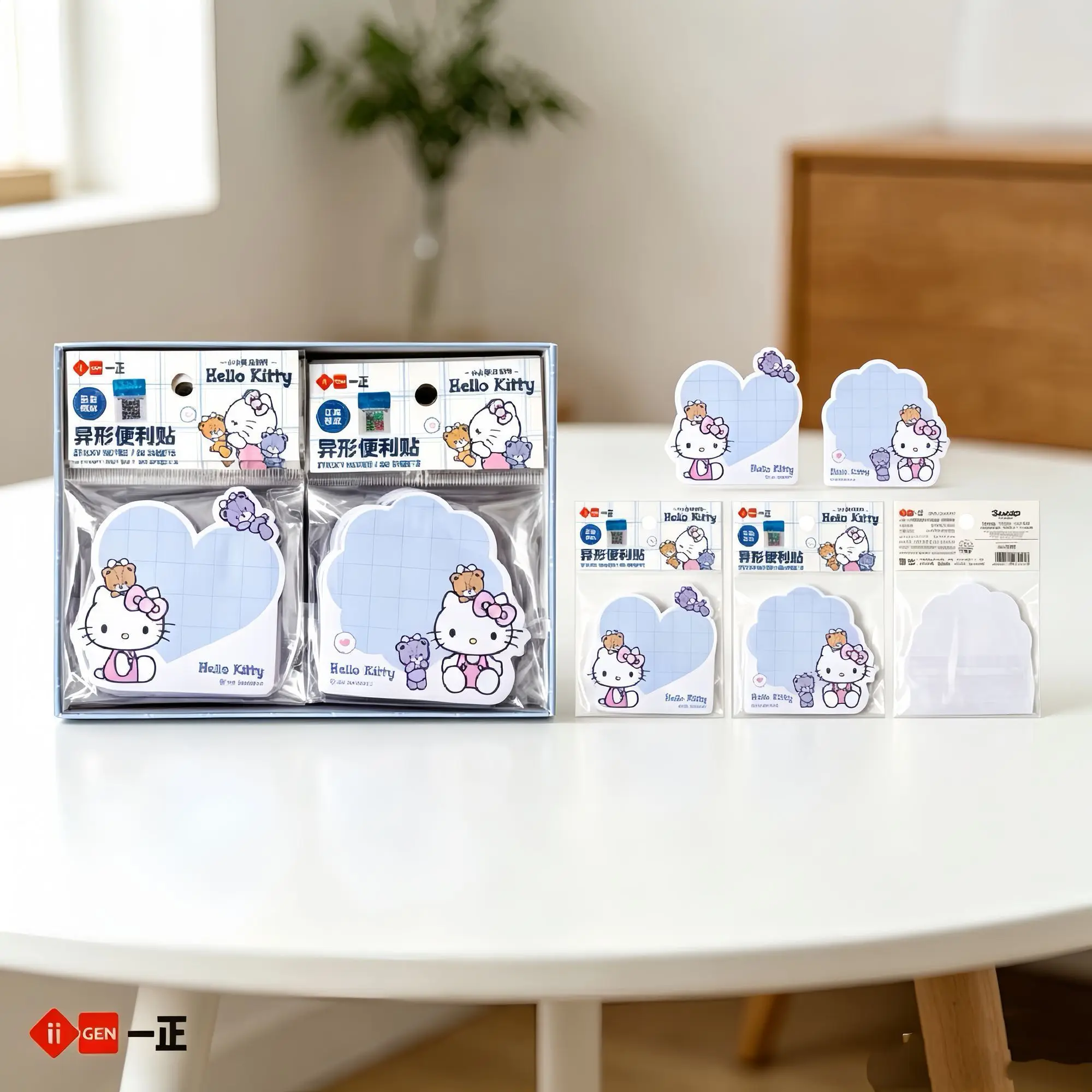 60 Pages/Book Hello Kitty Shaped Sticky Notes Cute Kitty Cat Design Grid Sticky Notes Student Memo Notebook DIY Decorative Sticky Note Paper