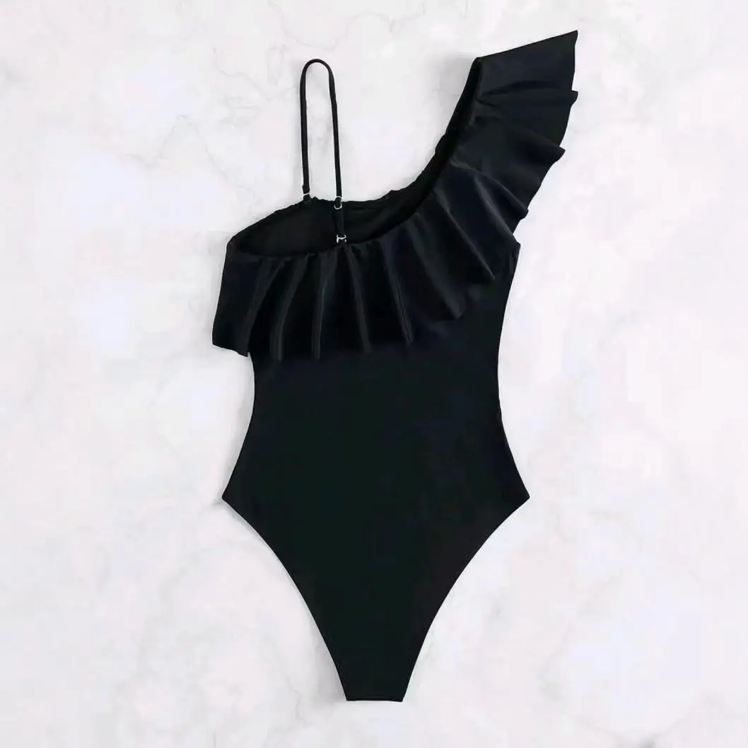 Sexy swimsuit ladies halterneck stitching swimsuit conservative one-piece bikini sexy swimsuit 2024 hit