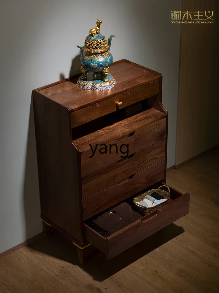 Yhl Gold Charm Tiancheng New Chinese Style Peach Solid Wood Chest of Drawers Modern Minimalist Textured Furniture