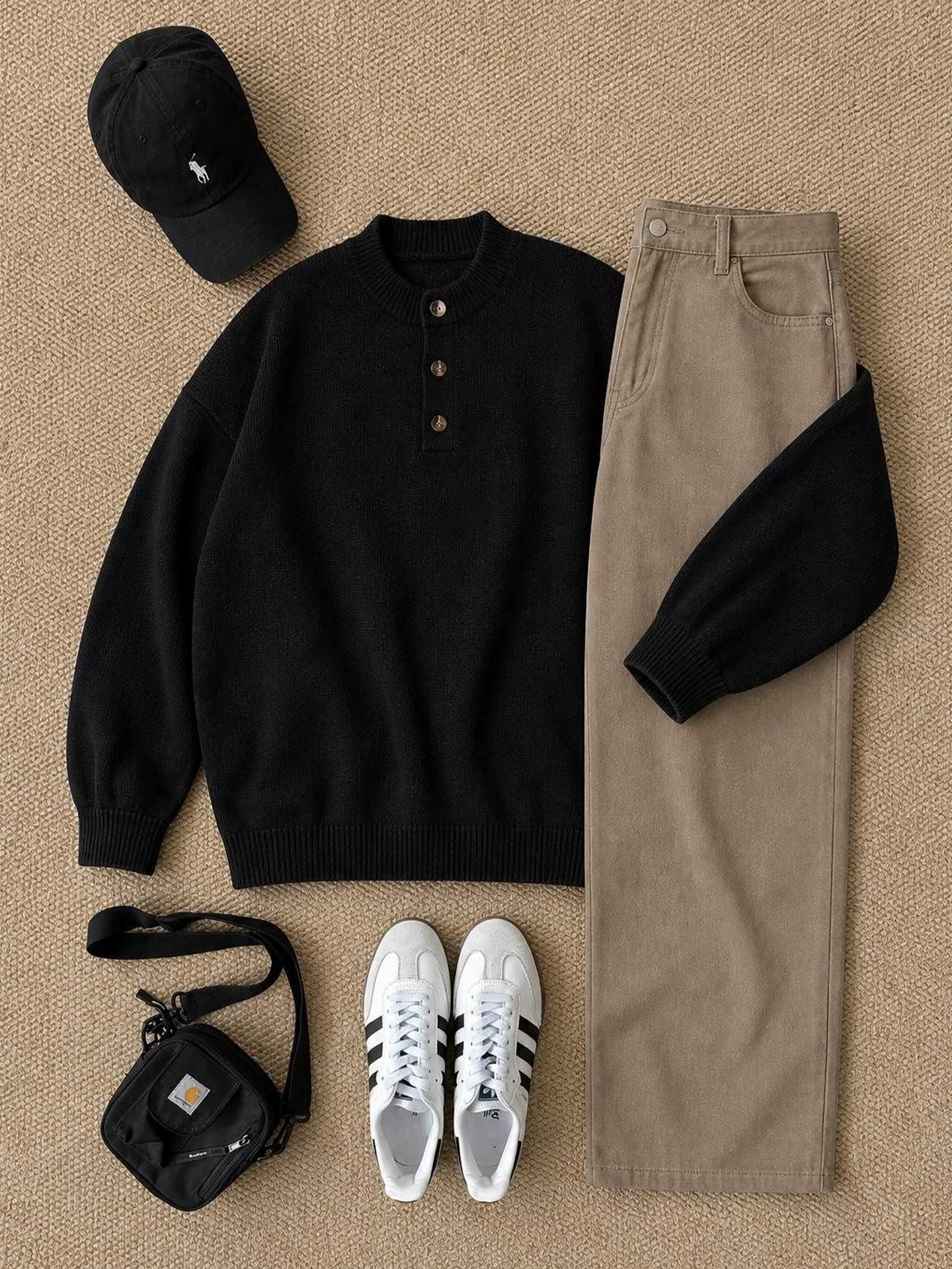 Cleanfit American Style Men's Knitwear Henry Collar Sweater Autumn Winter Leisure Base Layer Shirt Old Money Style Knitted Top