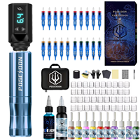 Tattoo Kit POSEIDON Lightweight Tattoo Pen Kit For Permanent Makeup Tattoo Machine Kit Wireless Tattoo Power Supply Tattoo Kit