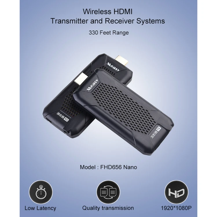 YYHCHigh Quality 100m Measy FHD656 Nano 1080P HDM 1.4 HD Wireless Audio Video Double Mini Transmitter Receiver Extender