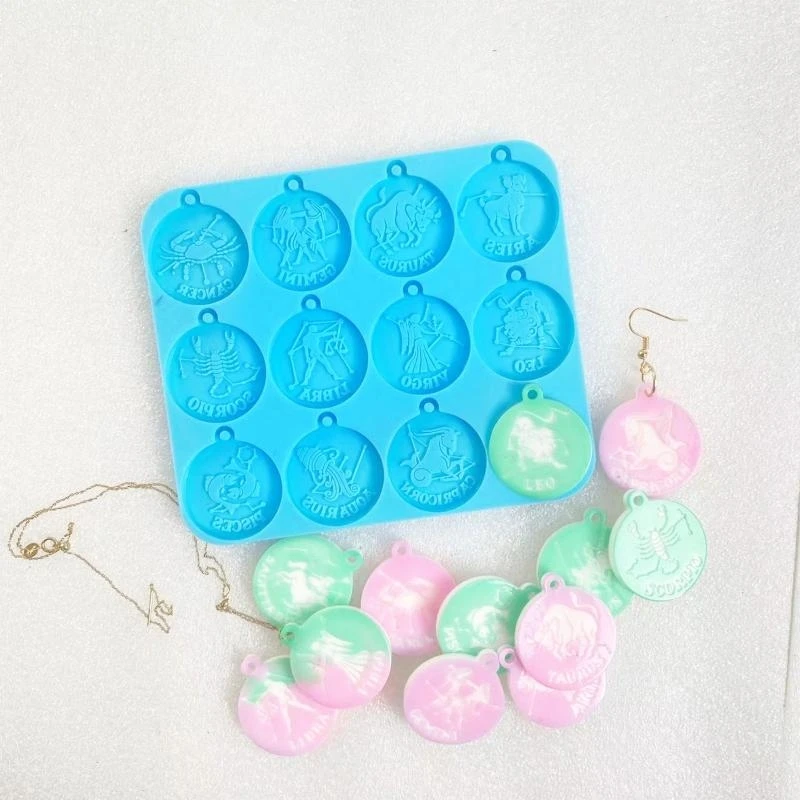 91ac decorazioni a sospensione a sospensione cristallo fai -da -te dodici costellazioni silicone stampo