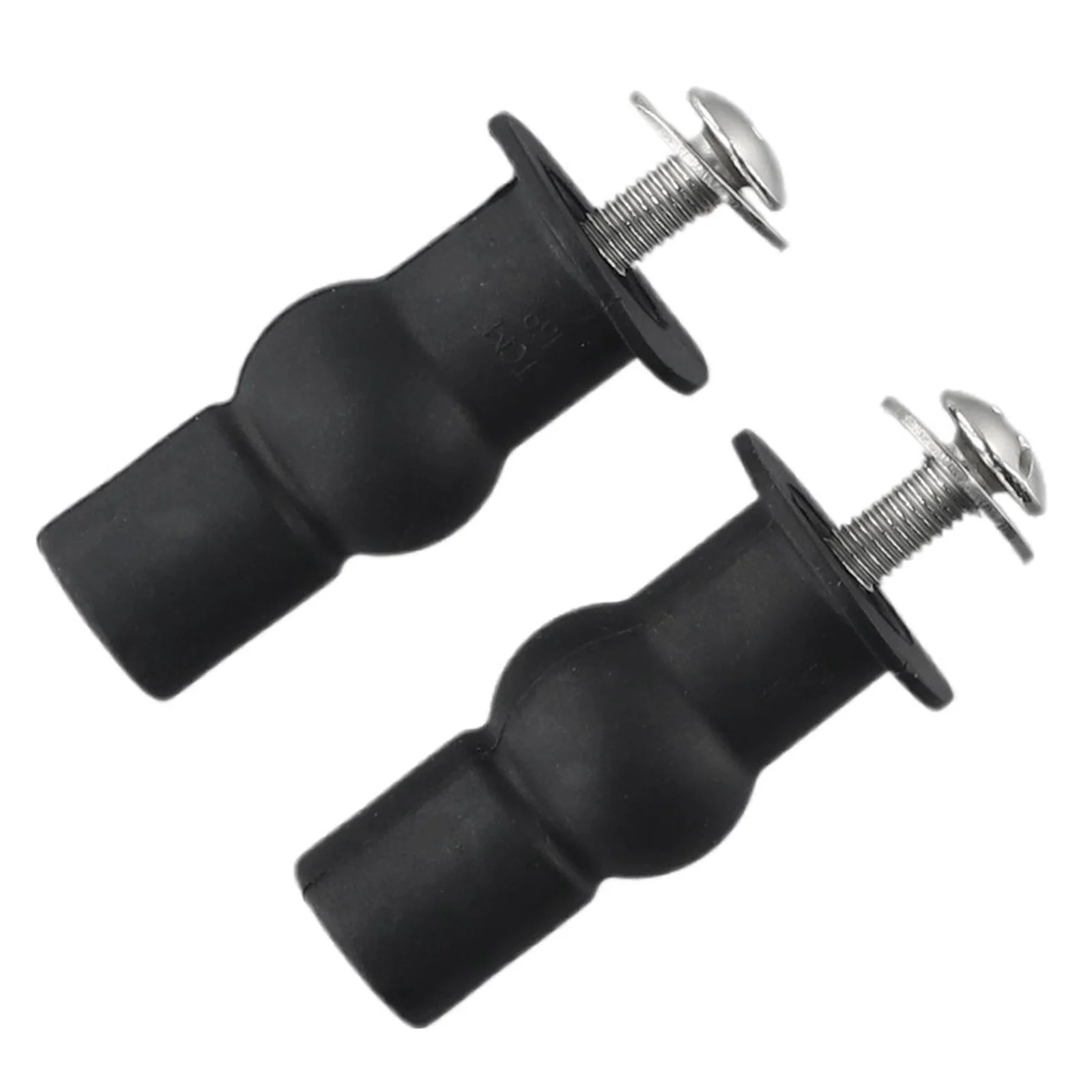 Durable High Quality Practical Expanding Screw Toilet Seat Repair Replacement Rubber Stainless Steel 2pcs Black