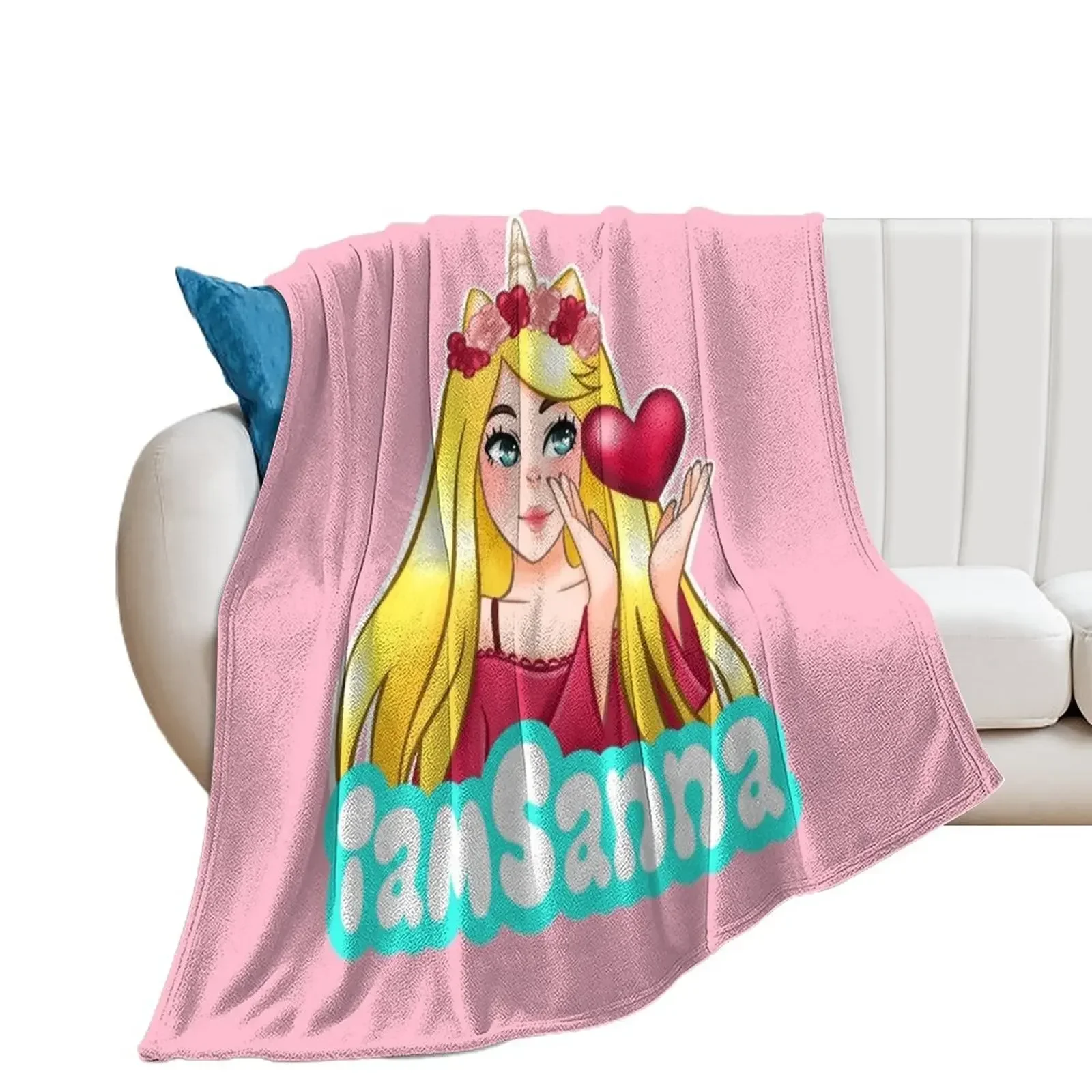 

iamSanna Loves Unicorns Pink Throw Blanket Hairy Soft Beds Blankets For Sofas for winter Blankets