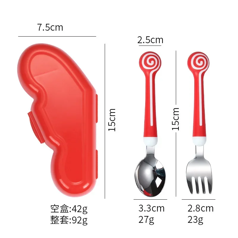 Kinder Utensil Nette Kreis Besteck Gadget Baby Geschirr Set Lebensmittel Fütterung Löffel Gabel Edelstahl Infant Kleinkind Geschirr