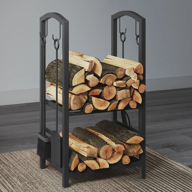 

Европейские инструменты для духовки из кованого железа, аксессуары для камина, стойка для дров, инструменты для печи, набор из четырех предметов, стойка для дров