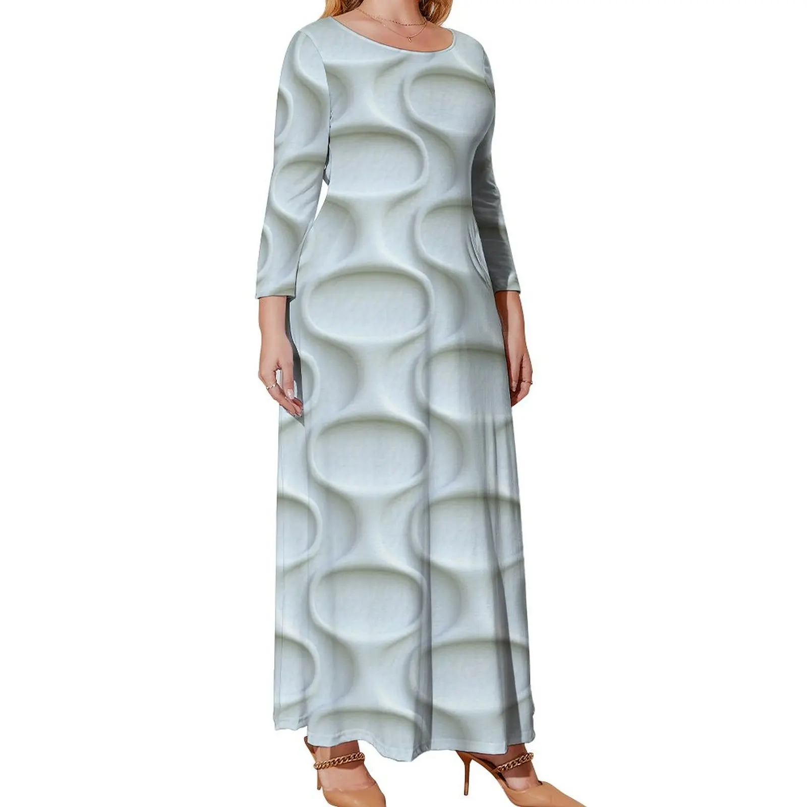 

Space Age 60s Mod White Long Sleeved Dress dresses for official occasions women's elegant loose dresses Dress for pregnant women