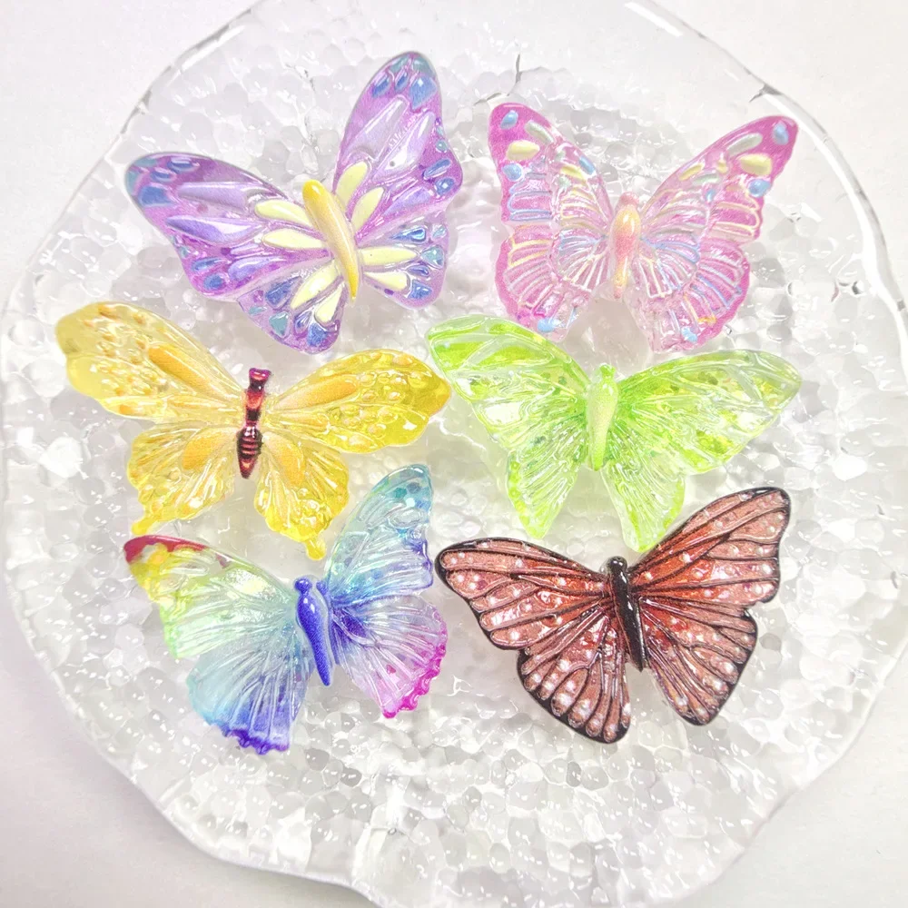 

Resin Transparent Mini Butterfly Charms Flatback Miniatures Craft Decorations DIY Making Jewelry Phone Case Decoration Figures