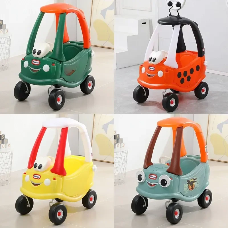 Kids Plastic Ladybug Ride On Car Push Along Toy For Toddlers Early Education Walking Assistant Vehicle Kindergarten Gift Cute