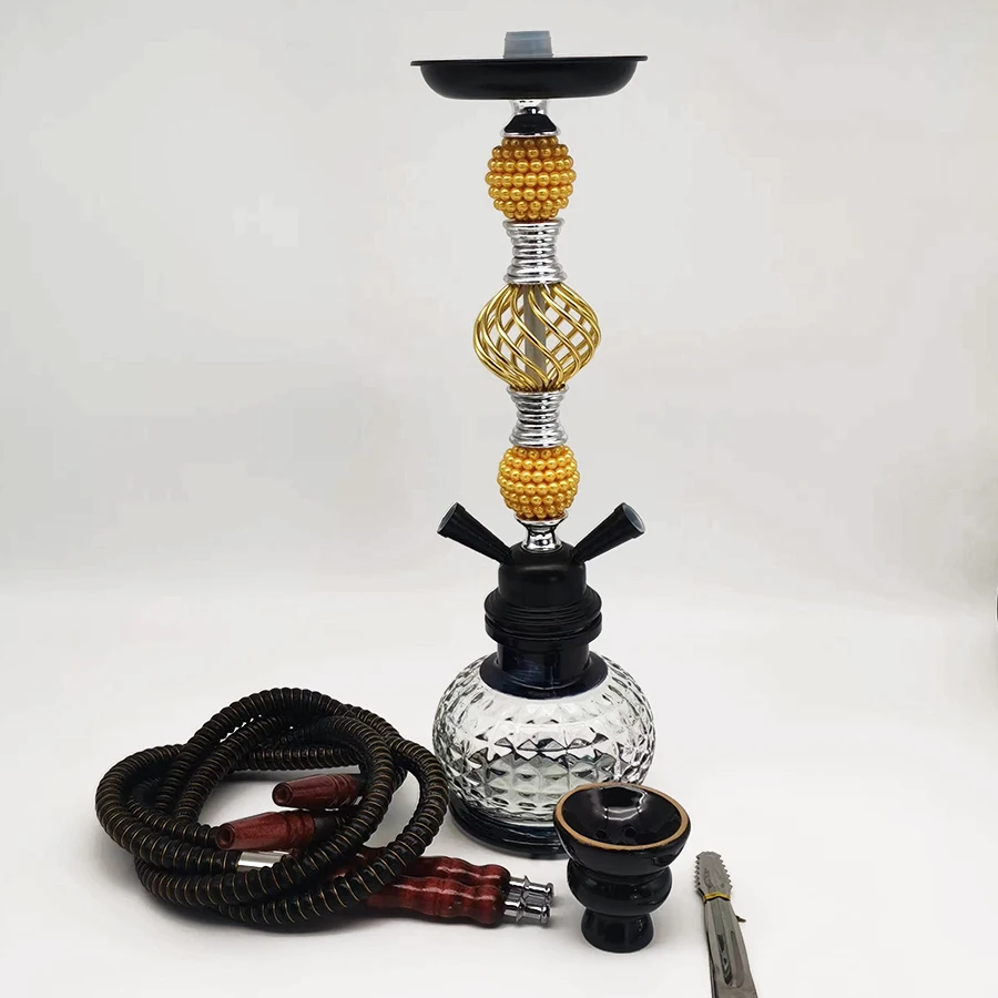 Arabian Shisha Set Medium Glass Bottle Double Hose Hookah Bar Accessories Birthday Gift