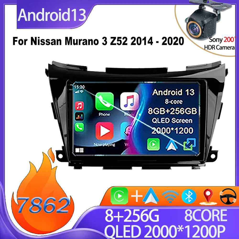 

Car Stereo For Nissan Murano 3 Z52 2014 - 2020 Bluetooth GPS Navigation Dash Cam Mirror Link HDR QLED Screen Wifi BT 5G Carplay