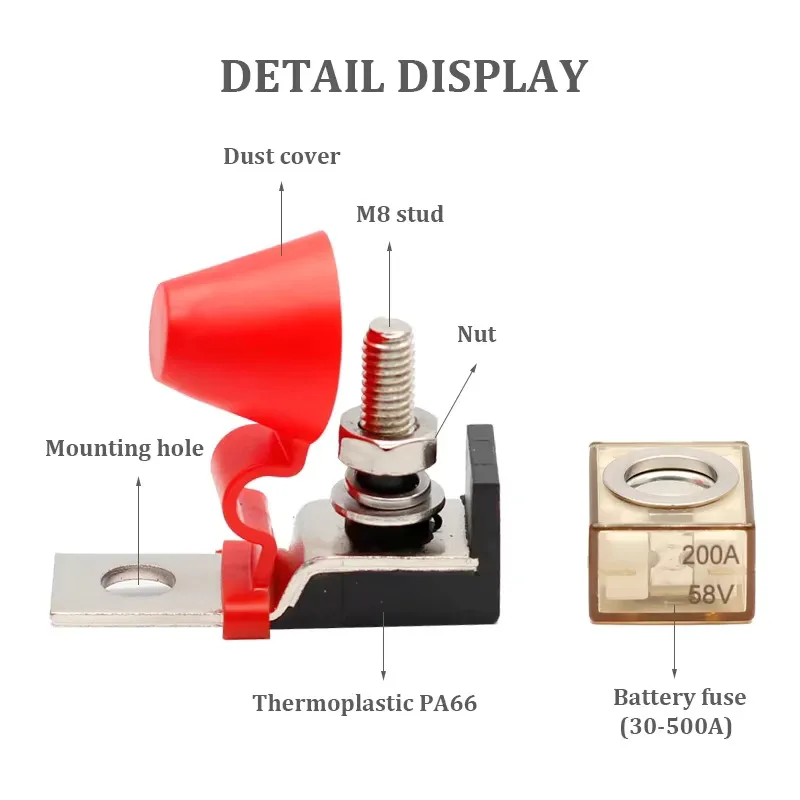 TR CF Battery 50A 60A 75A 80A 100A 125A 150A 175A 200A 250A 300A High Current Ceramics Fuse Holder For Crane Car RV Boat