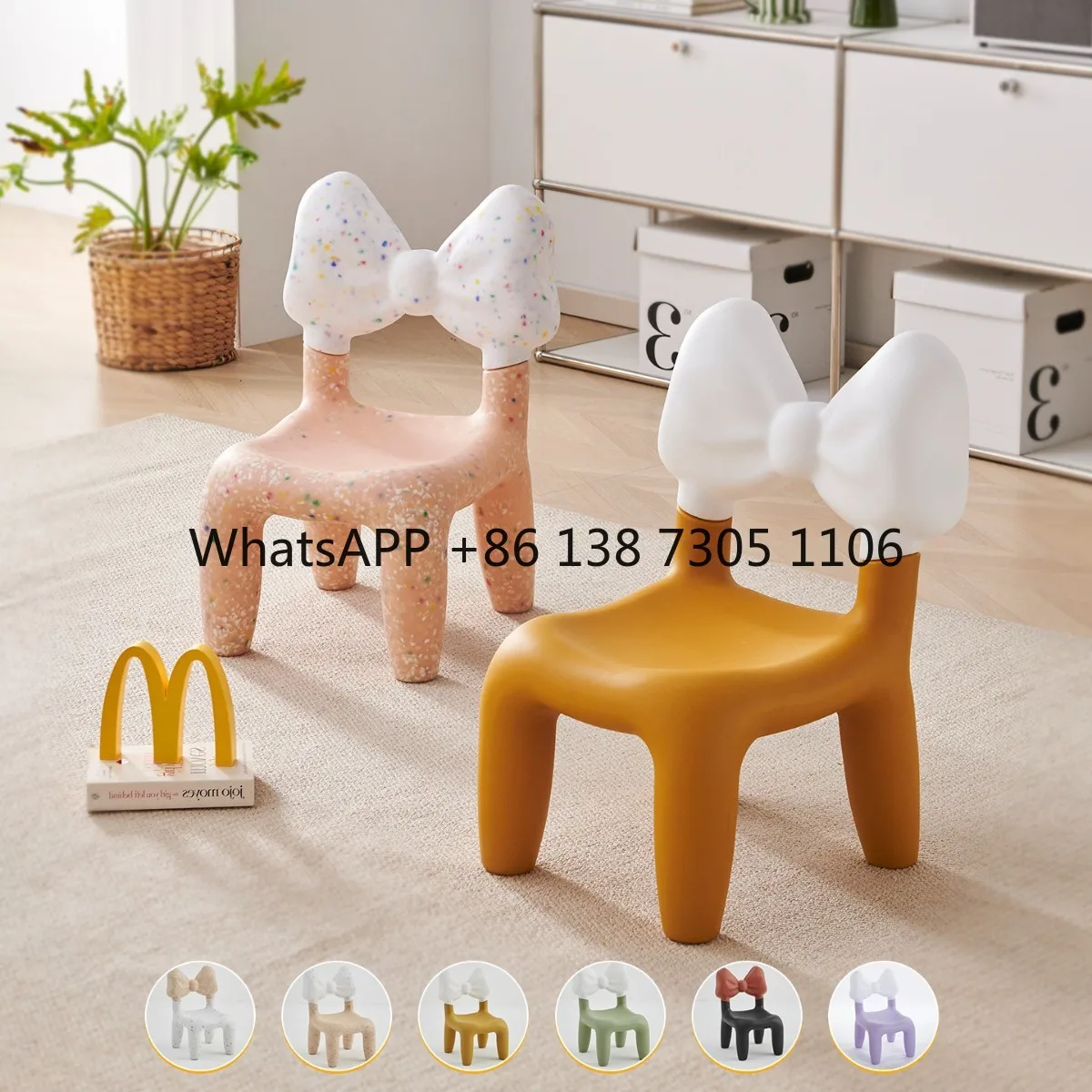 

Creative bow low stool cute cartoon stool kindergarten early education learner home door shoe changing stool