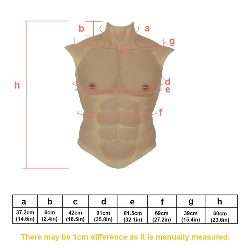 KnowU Cosplay Male Muscle Suit with Shoulders Realistic Belly Muscle Actor Silicone Upper Piece Pectoralis Crossdress Halloween