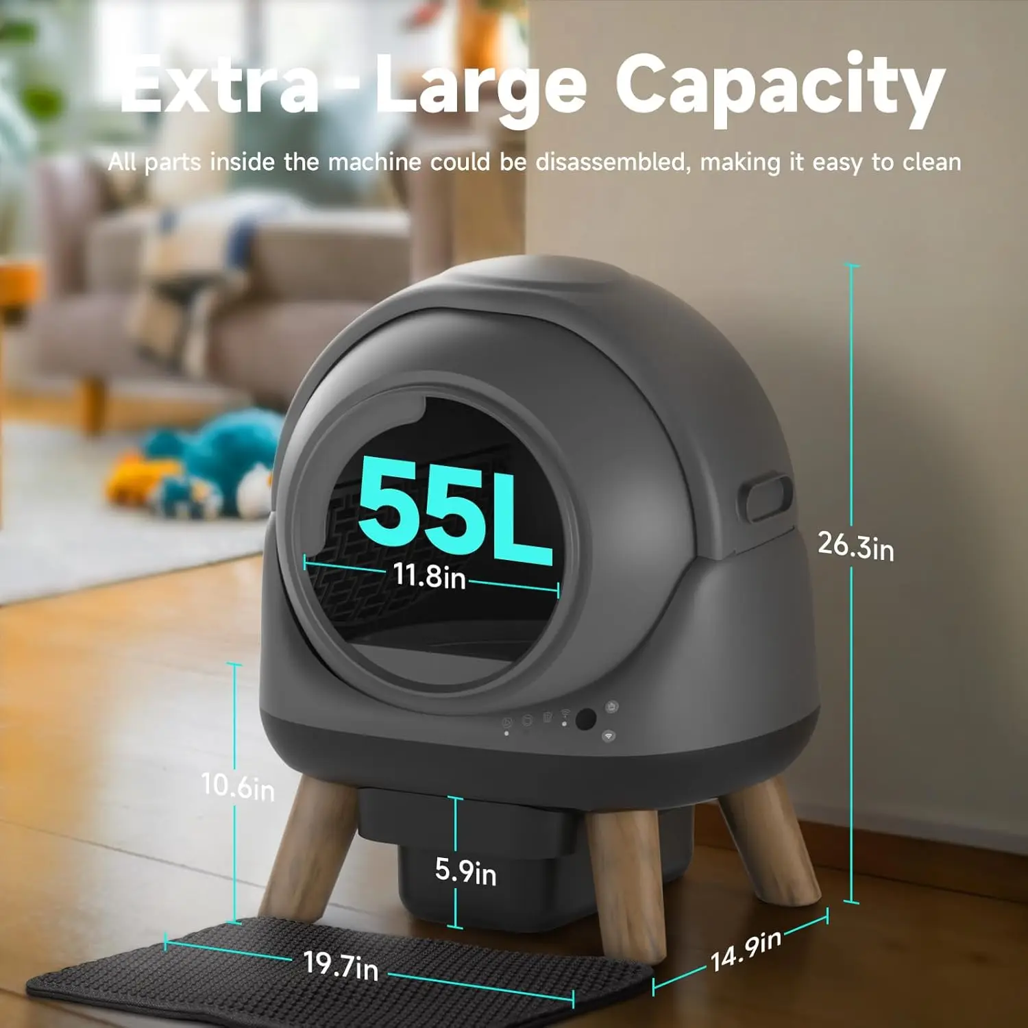 new Self Cleaning Litter Box for Multiple Cats, G1 Automatic Litter Box with Smart APP Control & Health Monitoring, Customized