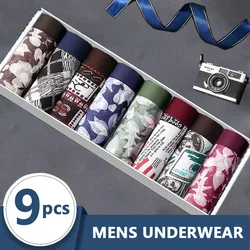 9-Piece Men Panties Soft BoxerShorts Men Underwear Men Boxer Breathable U Convex Male Underwear Sexy Panty Plus Size 5XL 6XL