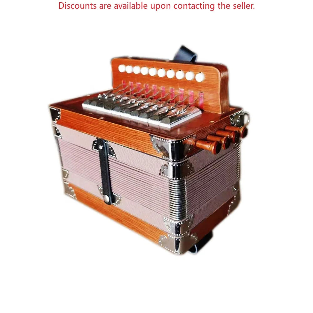 OEM High Quality Diatonic Accordion Instrument JB1004 10 Buttons 2 Bass 4 Registers Cheap 10-Button Button Acordeon