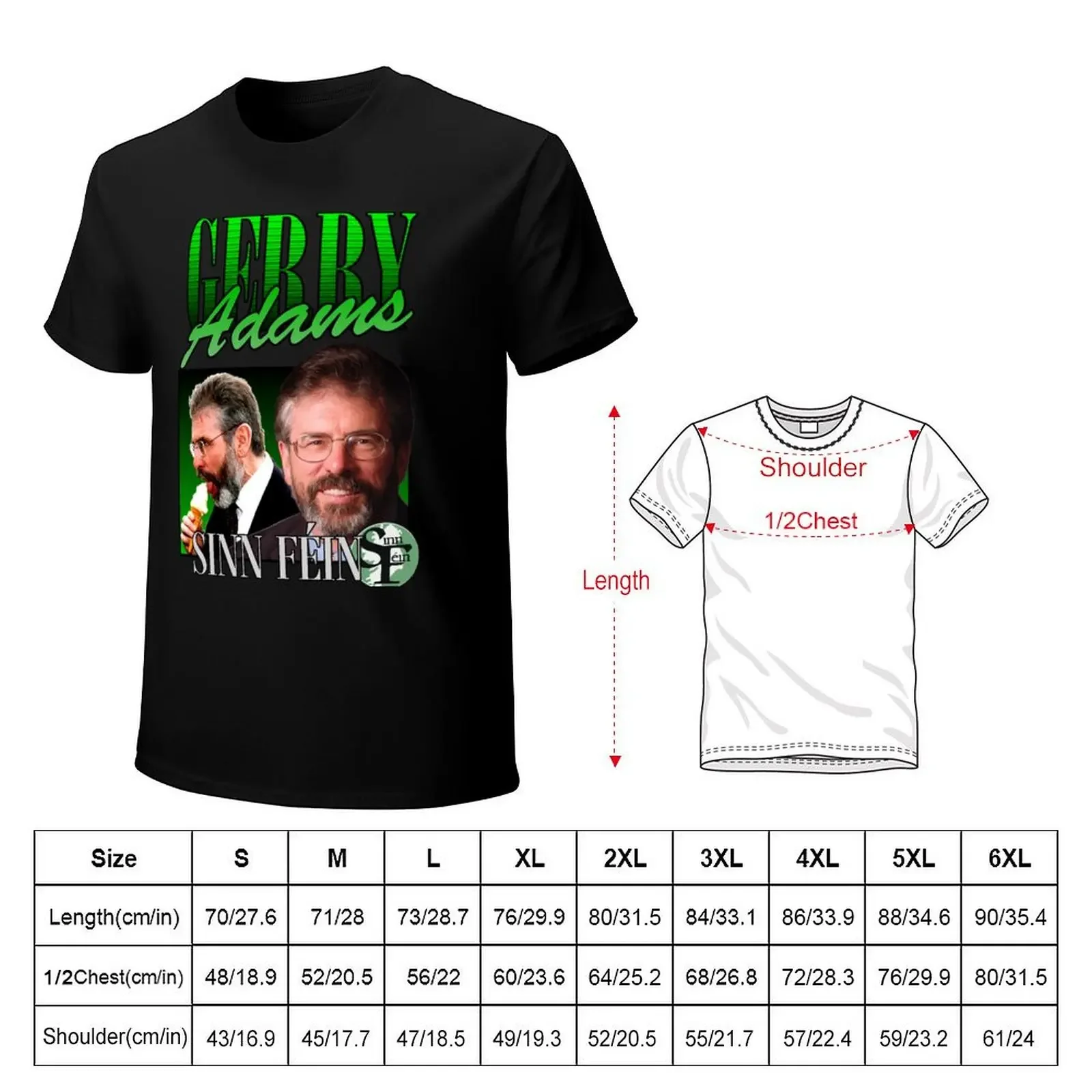 Gerry Adams Sinn Féin Vintage T-Shirt boys animal print tees anime figures plain t shirts men