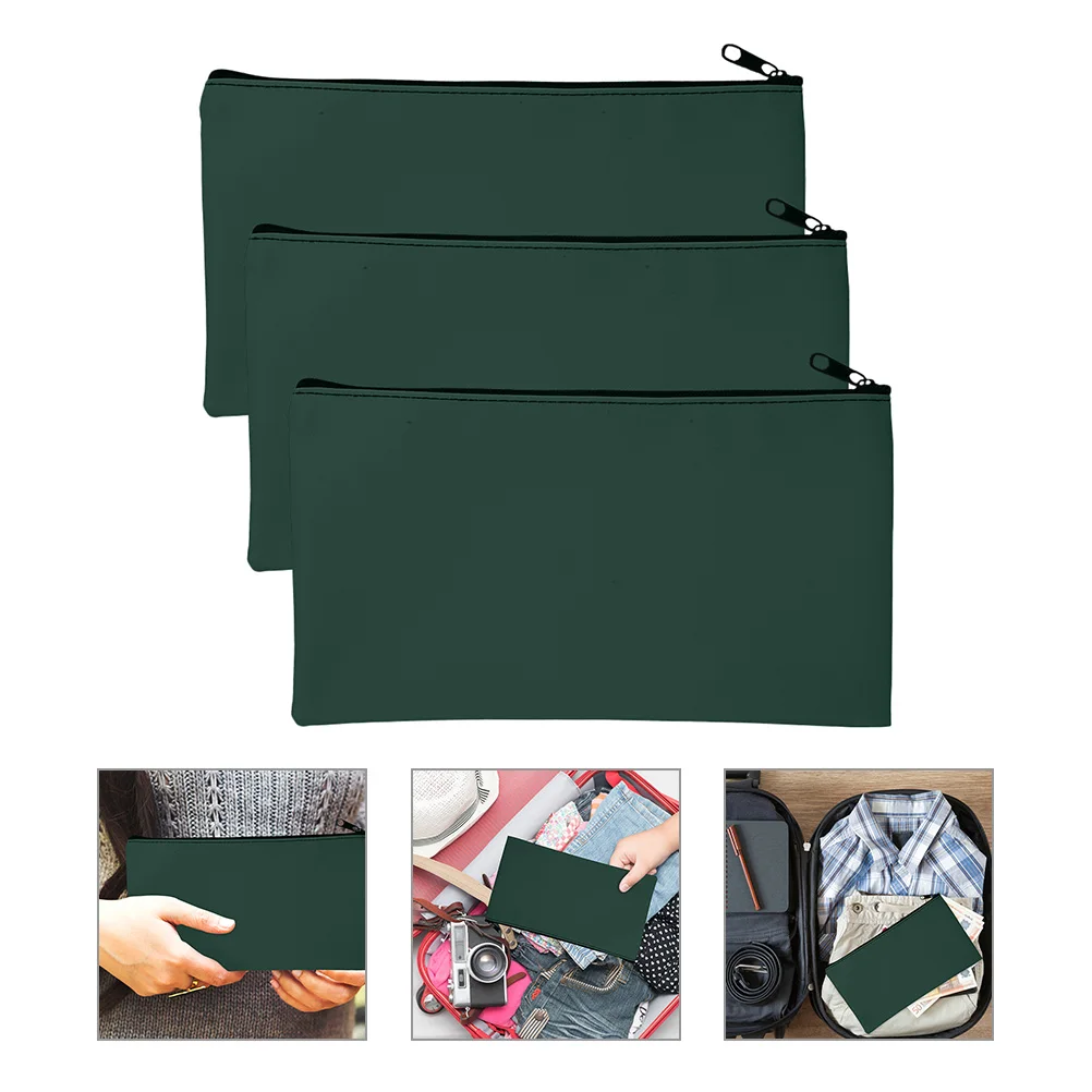

3pcs Zipper File Bill Organizers Large Capacity Cash Bag Convenient Bill Bags Check Bags For Receipts Checks Cash Coins Pens