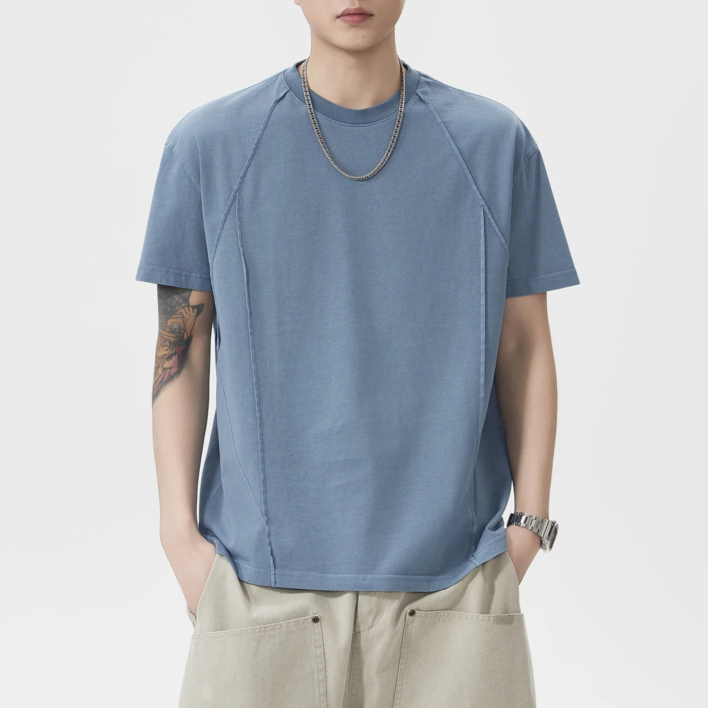 Old Short-sleeved T-shirt Men's 2026 Summer New Cotton Round Neck T Half-sleeved Casual