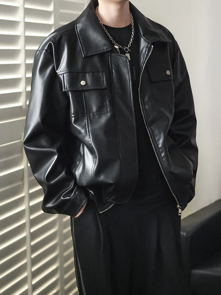 

Мужская кожаная куртка American Sle, мотоциклетная одежда, весна-осень, высокое качество, новинка 2025 года, трендовый бренд, стильная кожаная куртка для мальчиков...