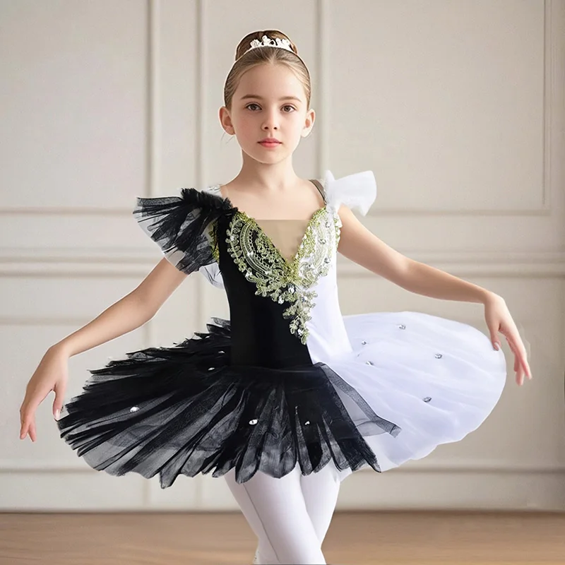 Ballerina per bambini adulti Ragazze di fiori Tutu di balletto professionale Abito da donna Principessa Piatto Pancake Lago dei cigni Costume da ballo di scena