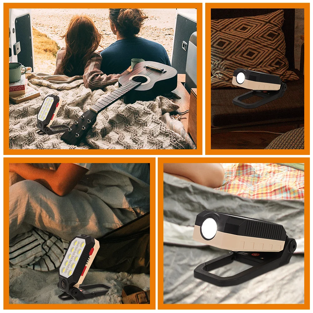 

Перезаряжаемый рабочий фонарь LED, 4 режима, поворотный кронштейн на 180 градусов, портативный, для рыбалки, кемпинга, ремонта автомобилей