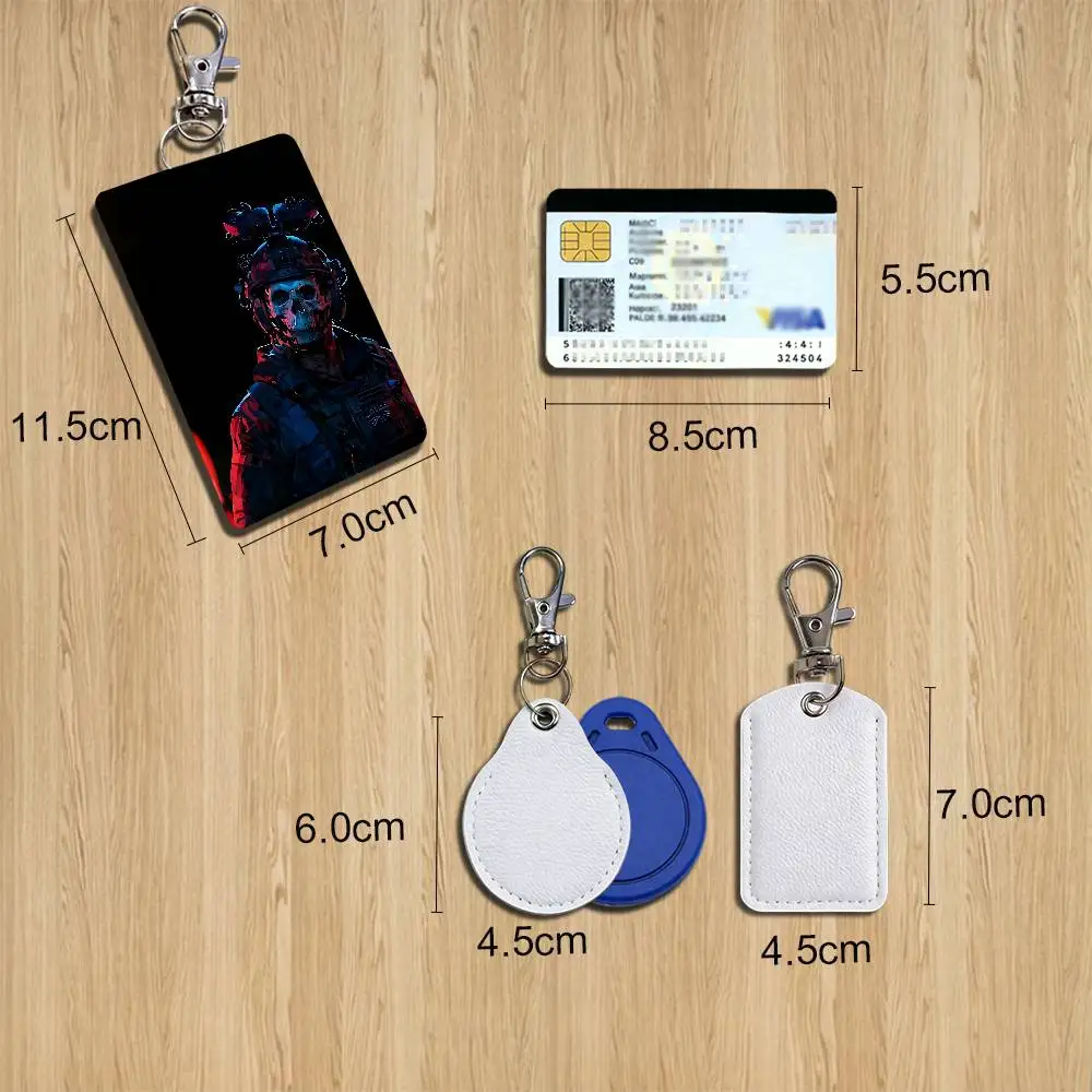 Ghost COD Keegan Call of Duty Keychain Holder Suitable For Subway Bank Card Bus Card Case Badge Holder Wallet Card Textured view 2