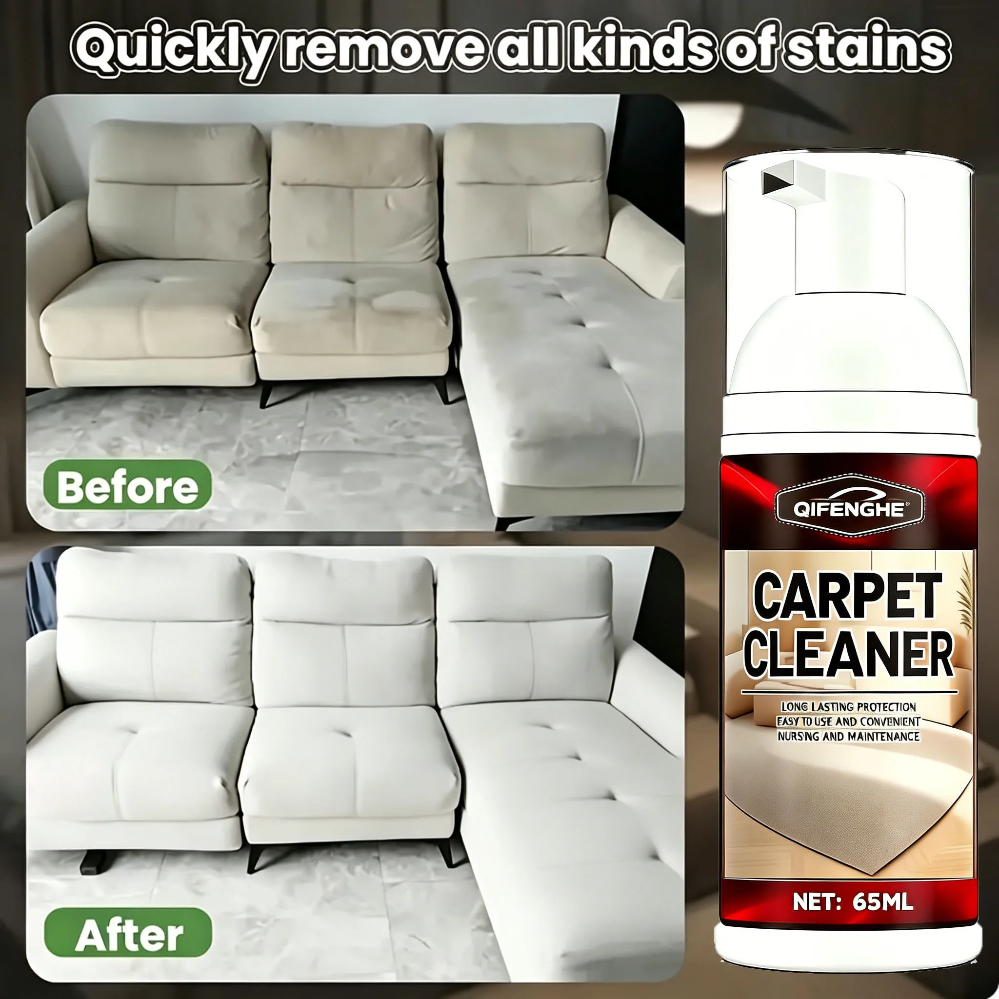 Powerful Effective Fabric Foam Cleaner Mild Non Irritating Stain Remover Multi-scene Use Home Car Indoor Decoration Textile Blan