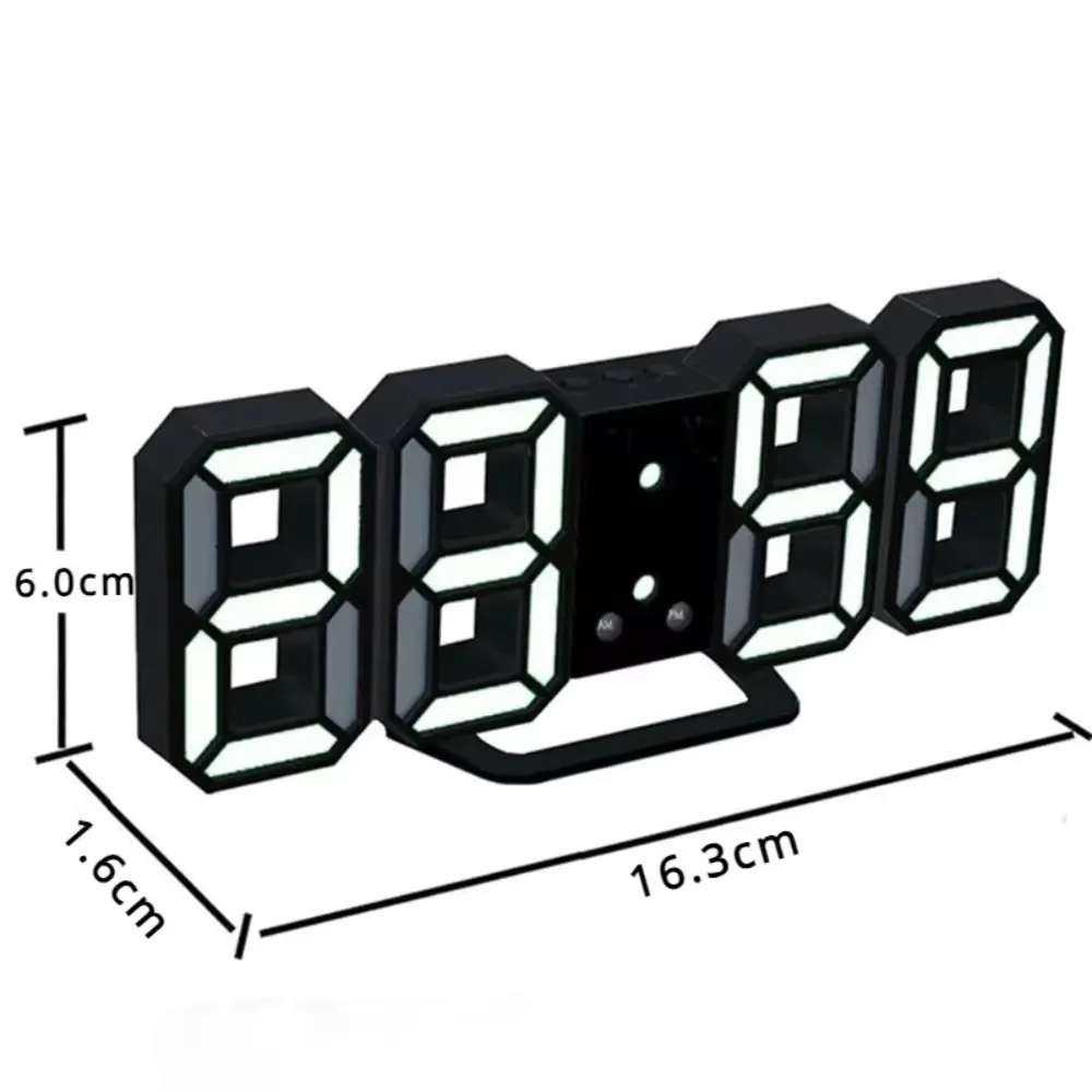 Réveils électroniques LED 3D, horloge calendrier, montre à affichage Therye.com, décoration de chambre à coucher, horloge de bureau numérique, décorations de table