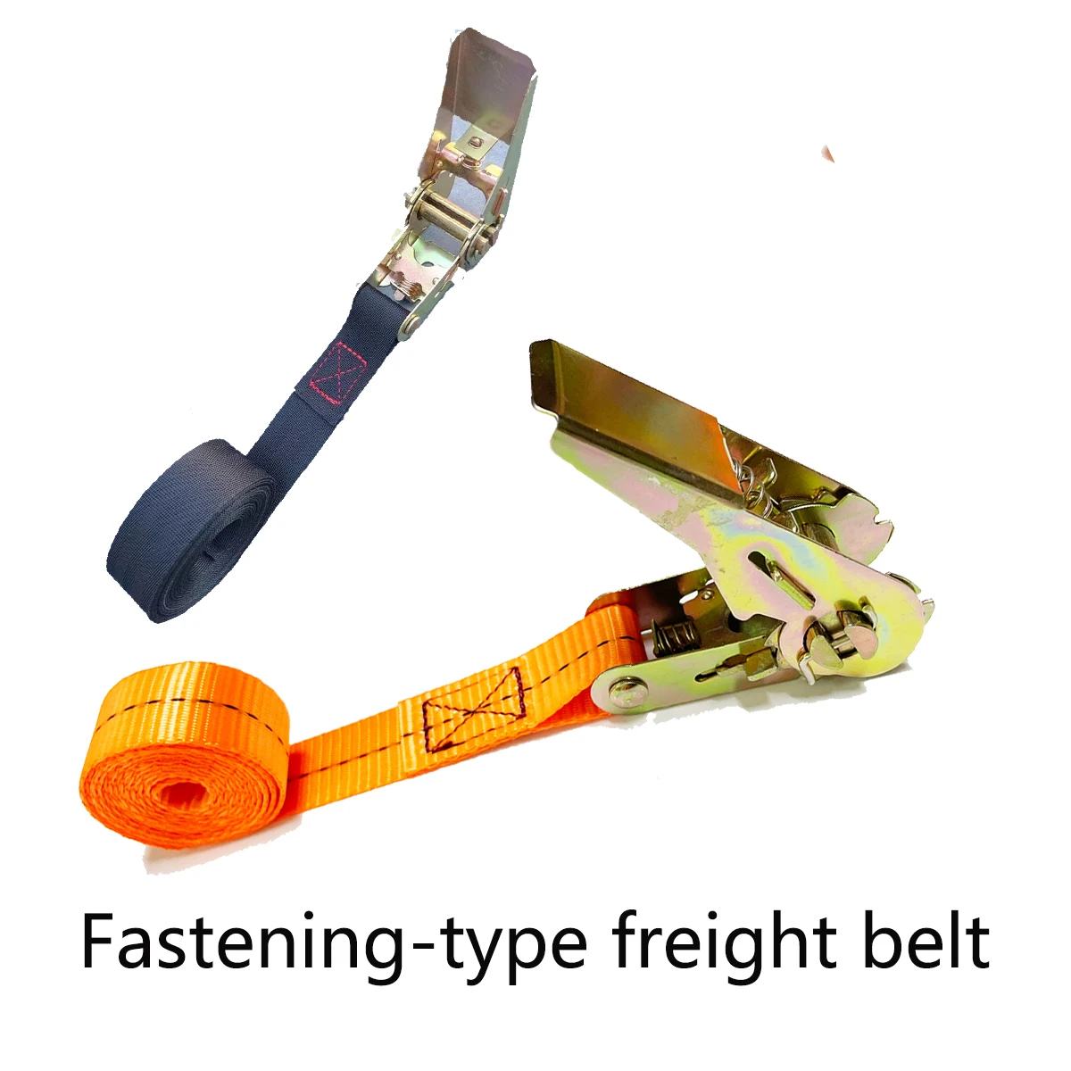2pcs Heavy Duty Metal Buckle Tie-Down Cargo Straps for Car and Truck - Strong Ratchet Belt for Secure Luggage and Cargo Transpor