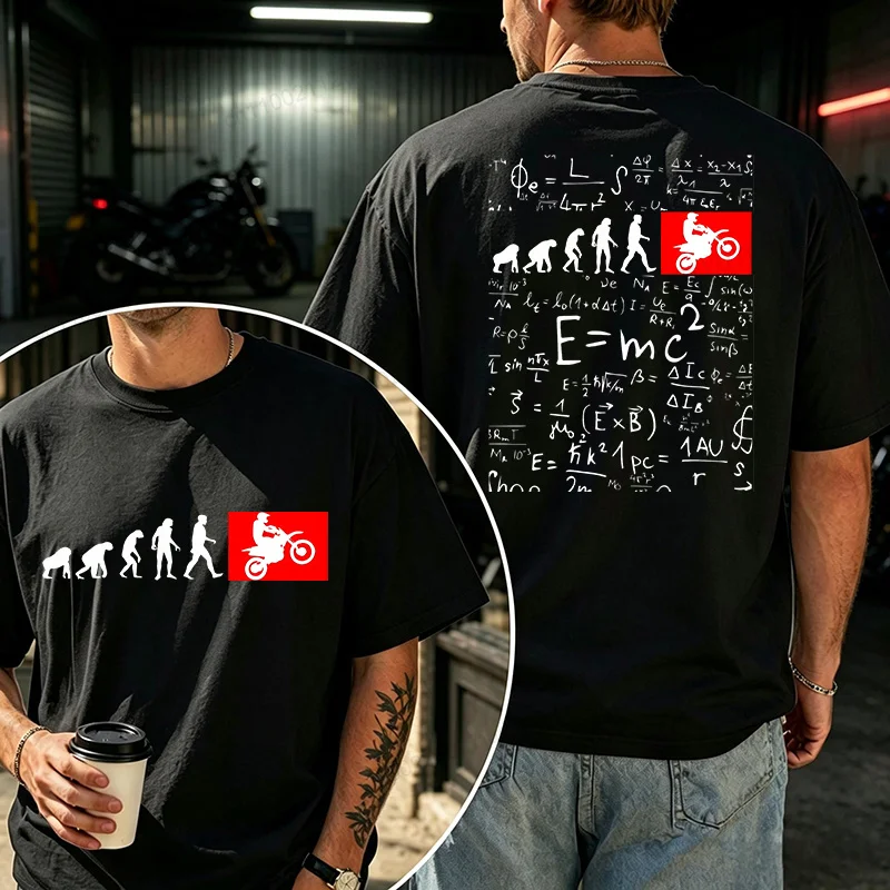 Sommermode ​ ​ Y2k Kleidung Motorradfahrer Biker Motorrad T-Shirt Herren Lustige Menschliche Evolution Motocross Tops Motorradtag Geschenke – Detail 6