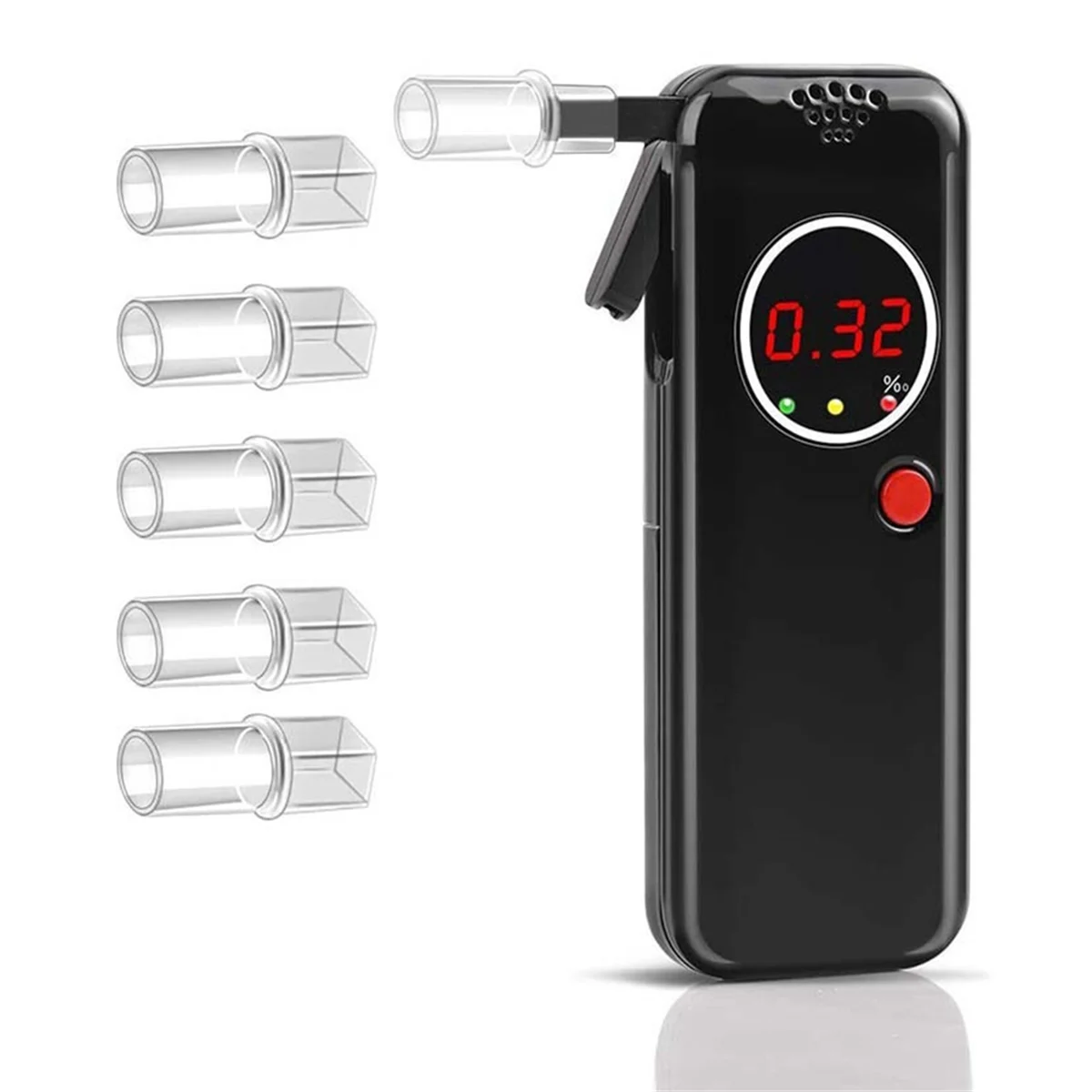 جهاز اختبار الكحول المحمول A79G AD-6000NS مع 6 أبواق عالية الدقة للاستخدام الشخصي قبل أن يقيط كل منها باللون الأسود