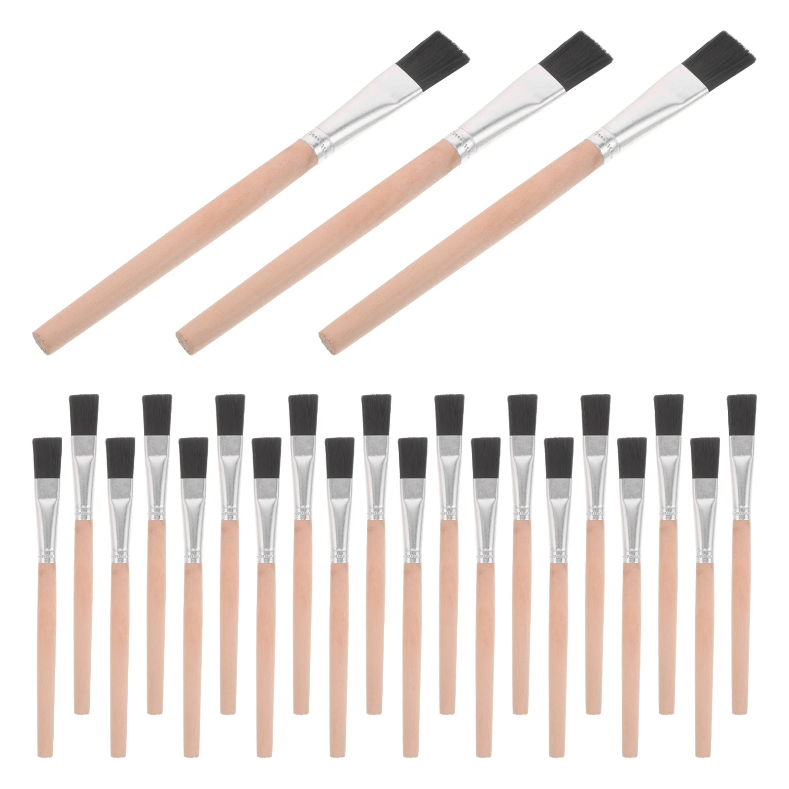 

30Pcs Kids Paint Brushes Bulk Nylon Wood Handle Short Flat Art Brushes for Classroom Painting Oil Gouache Watercolor Crafts