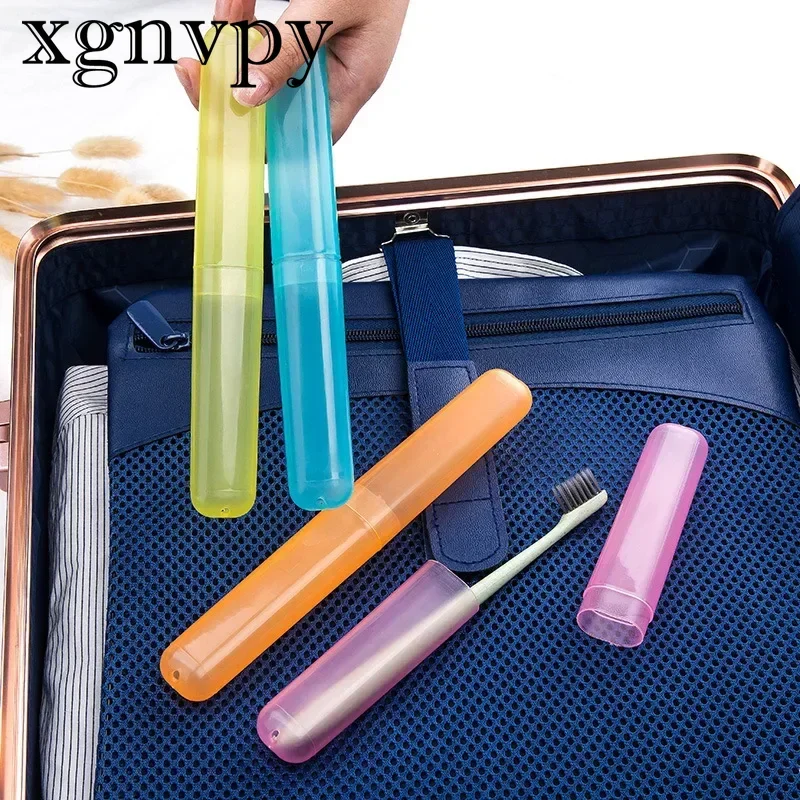 xgnvpy Portable Toothbrush Holder Transparent Storage Box Case Practical Organizer Bathroom Accessory Travel Essential Container