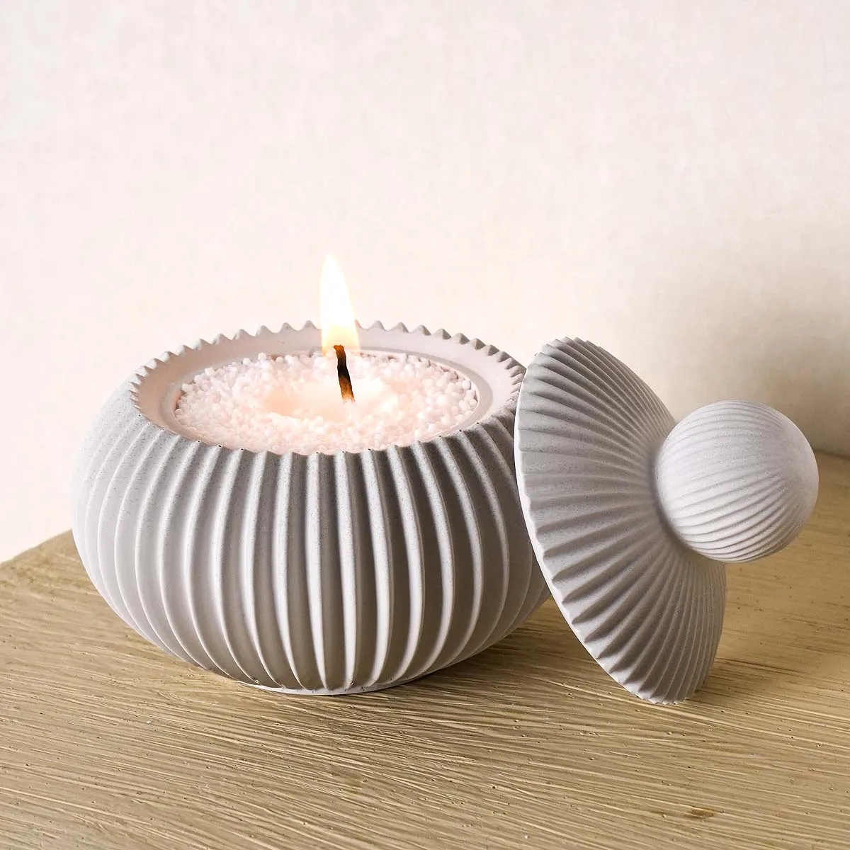 Round Stripes Candle Jar Silicone Mold DIY Succulent Vase Ornament Crafts Making Plaster Resin Jewelry Storage Box Clay Molds