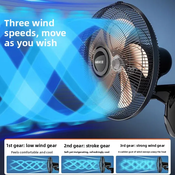 220V AUX Wall Mounted Fan Remote Control Quiet High Power Industrial Commercial Household Hanging Fan LYH