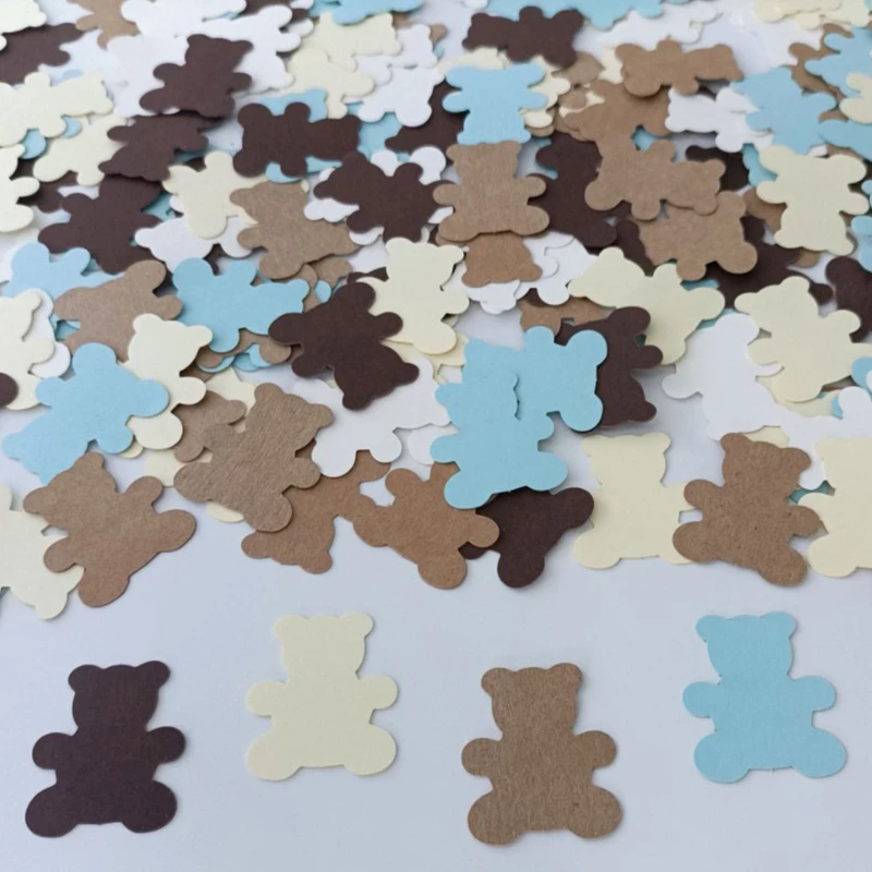 

100Pcs/Pack Cream Brown Bear Baby Shower Favor Table Scatter Confetti Birthday Party Theme Bear Confetti