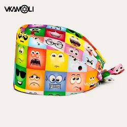 Smiling face fun expression pattern printed surgical cap Nursing Caps scrub hats gorro quirófano scrub cap