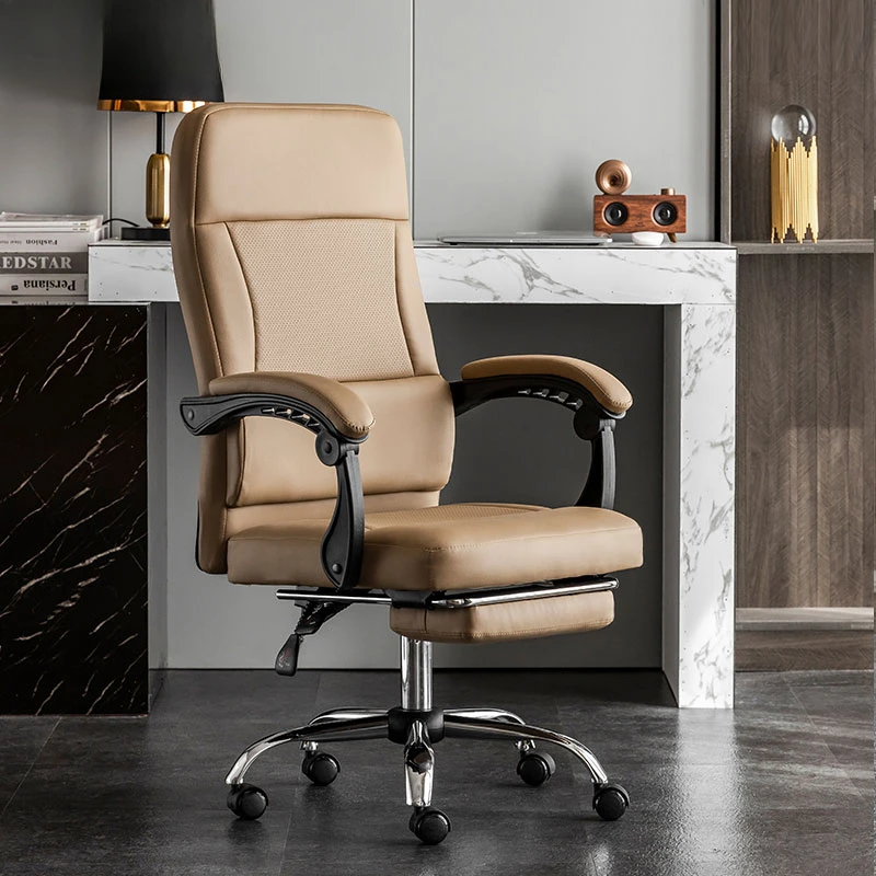 Leather Office Chairs Cadeira Ergonomica Escritorio Sillas De Escritorio Backrest Relaxing Chair Individual Reclining Chairs