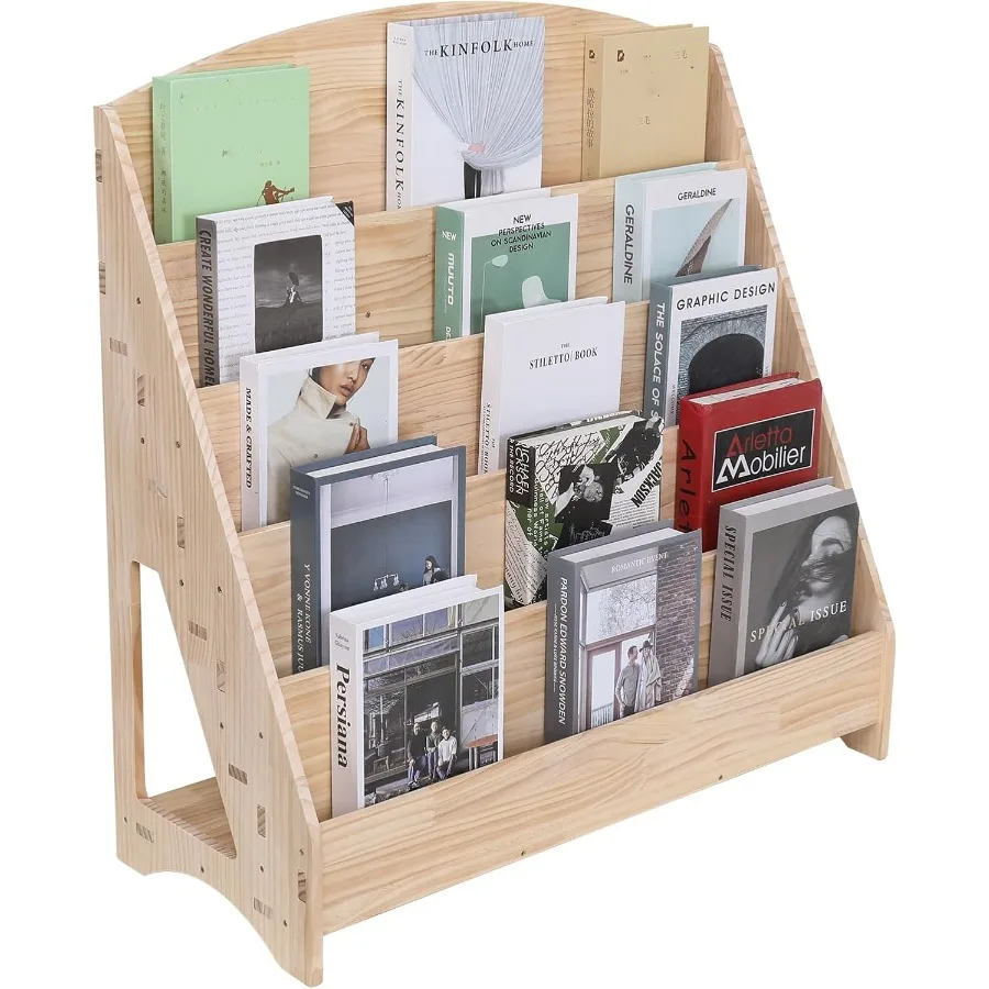 Montessori Toddler Book Shelf Organizer Single Sided Book Rack Display with Toy Storage for Baby Classroom Bookshelf Room Bookc