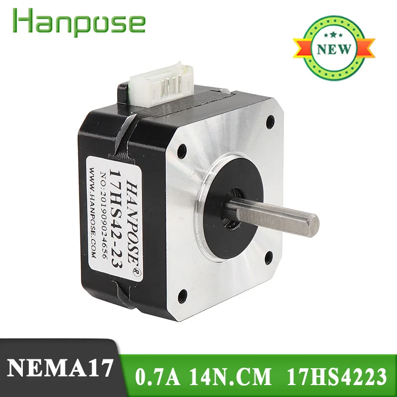 

Hanpose 3 шт. шаговый двигатель Nema17 4-lead 0.7A 14n см 17HS4223 23 мм для 3D принтера J-head bowden Titan экструдер 42 шаговый двигатель