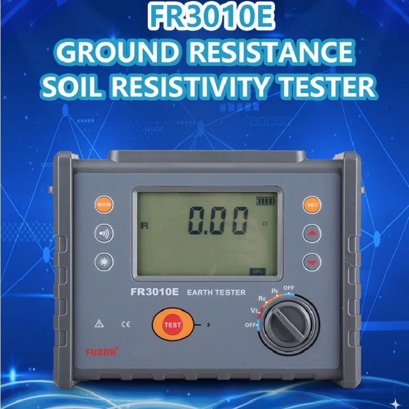 FUZRR FR3010E Two-three-four-wire Earth Resistance Meter Soil Resistivity Tester 9999kΩm 30kΩ Ground Voltage Detector AC 600V