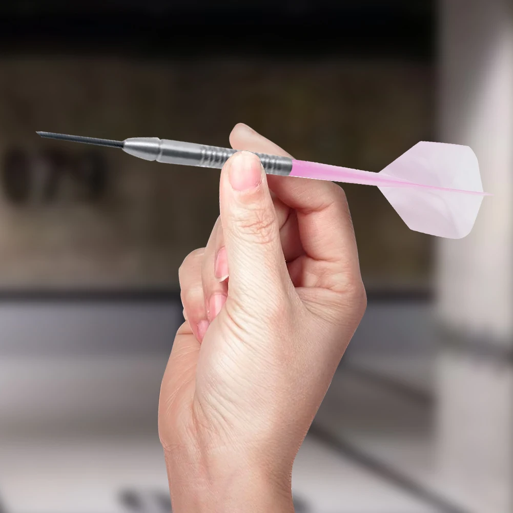 6 pçs eixo de dardo integrado e vôos forma padrão 2ba parafuso em um dardo vôo anti-queda kit de acessórios de dardo transparente