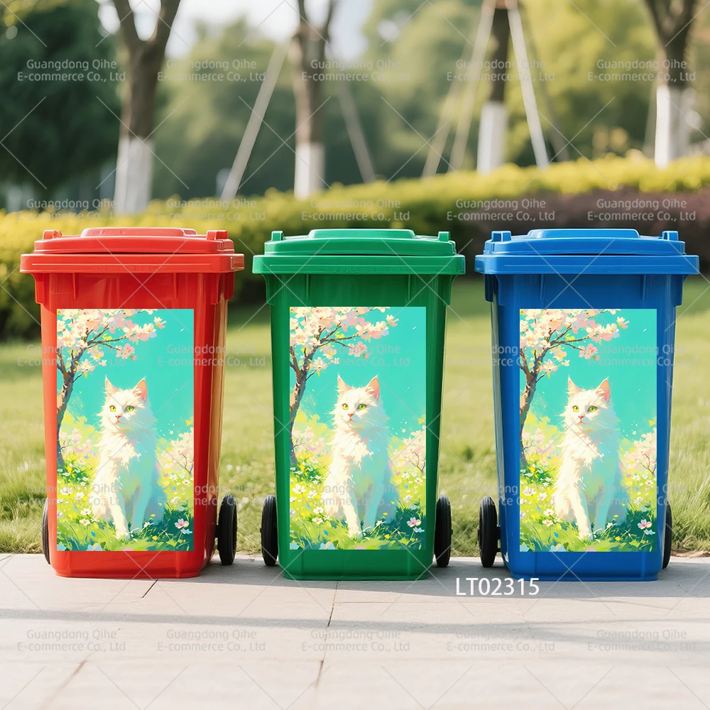 

【Removable Decal】Waterproof PVC Floral Sticker, 3D Wall Decoration, DIY Home Beauty Vinyl for Trash Bin Makeover