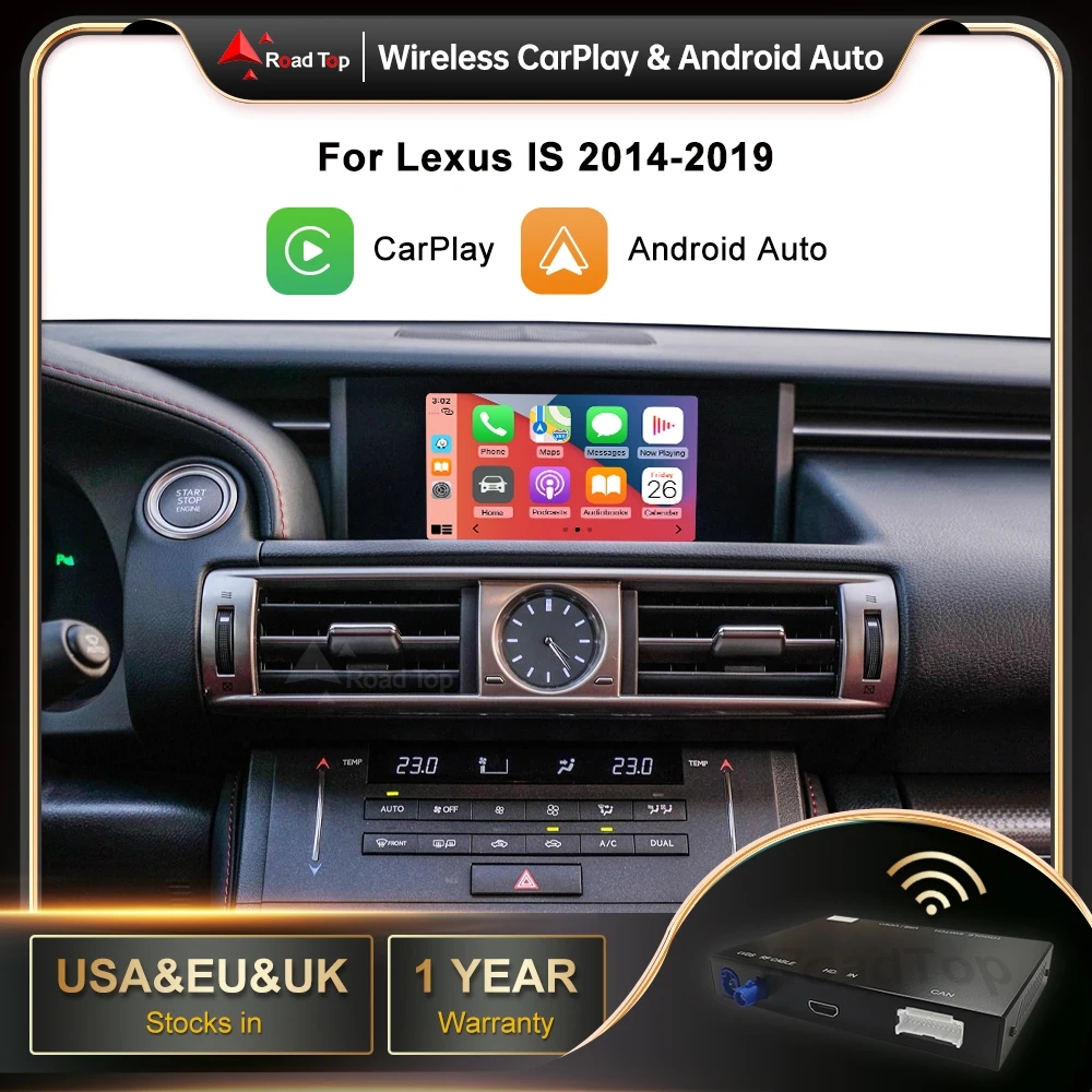 Wireless CarPlay for Lexus IS 2014-2019, with Android Auto Mirror Link AirPlay Car Play Functions