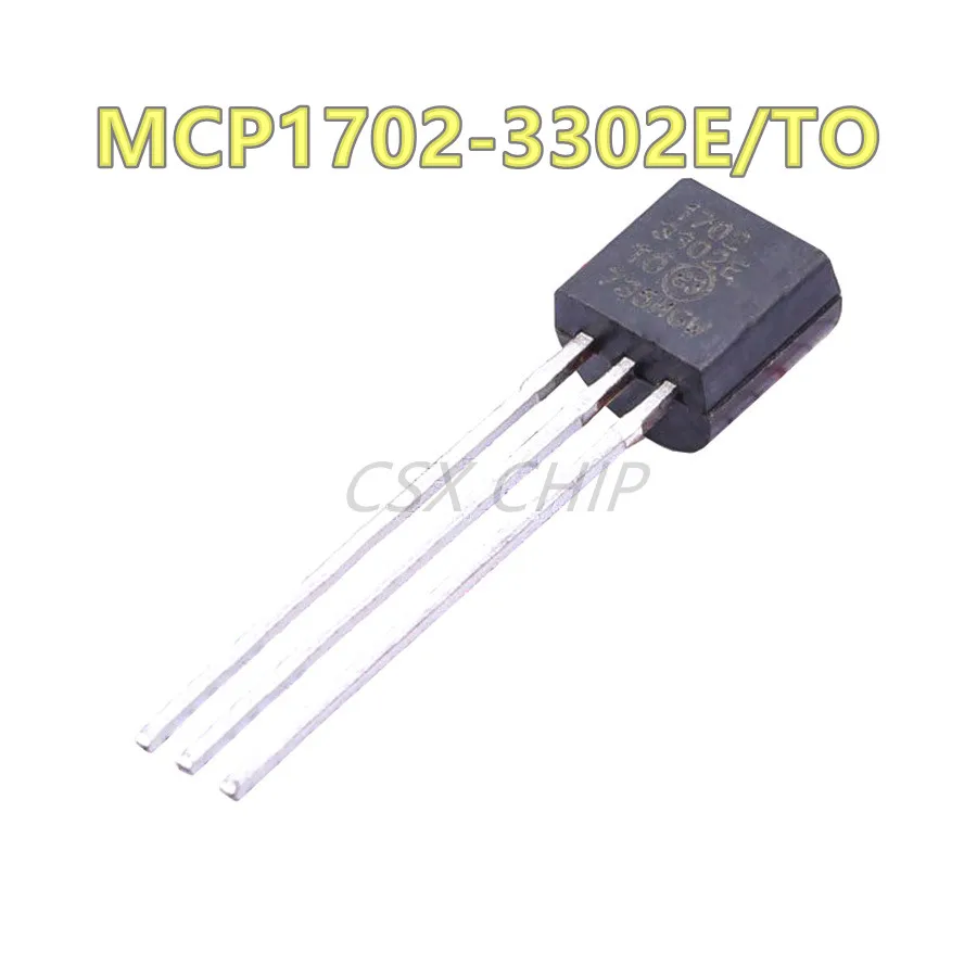 100pcs/lot MCP1702-3302E/TO MCP1702-3302E 1702 MCP1702 REG LDO 3.3V 0.25A TO-92-3 new original