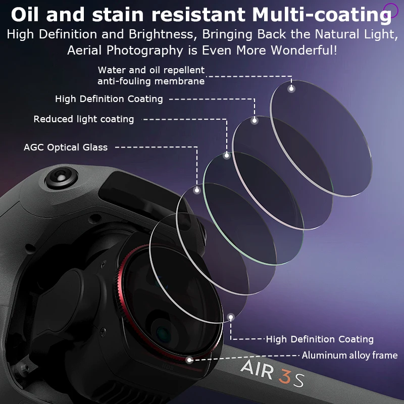 STARTRC For DJI Air 3S Accessories Camera Lens Filter CPL UV Natural Night Filter Aluminum alloy Clip-on Filters Lens Protector